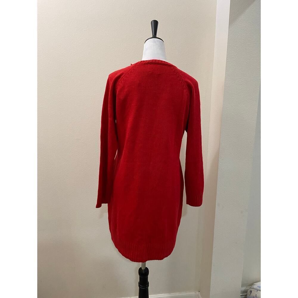 Harper Heritage Francesca's Red Knit Mini Sweater Dress Red Long Sleeve Size M - Picture 4 of 9
